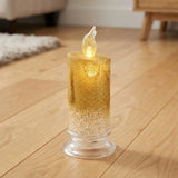 led candle plastic glitter golden large 6.5"x2.5" china