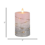 led candle with moving flame glitter white large 5"x3" china
