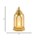led lantern 1s plastic cylindrical golden 5"x2" china