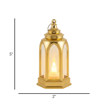 led lantern 1s plastic cylindrical golden 5"x2" china