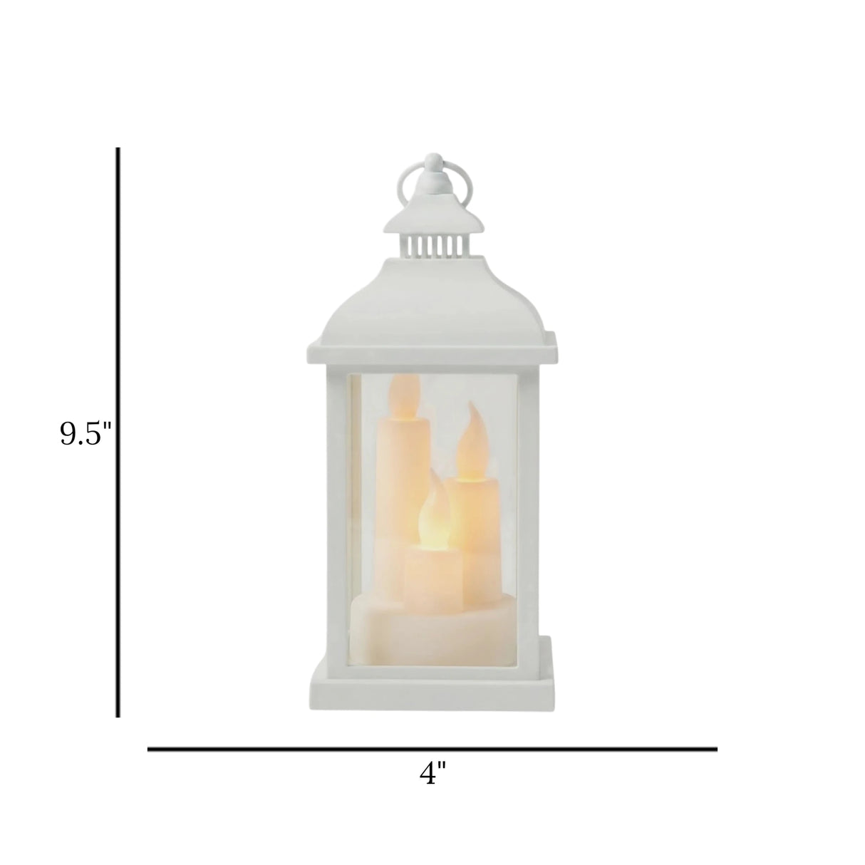 led lantern 3s plastic rectangular white 9.5"x4" china