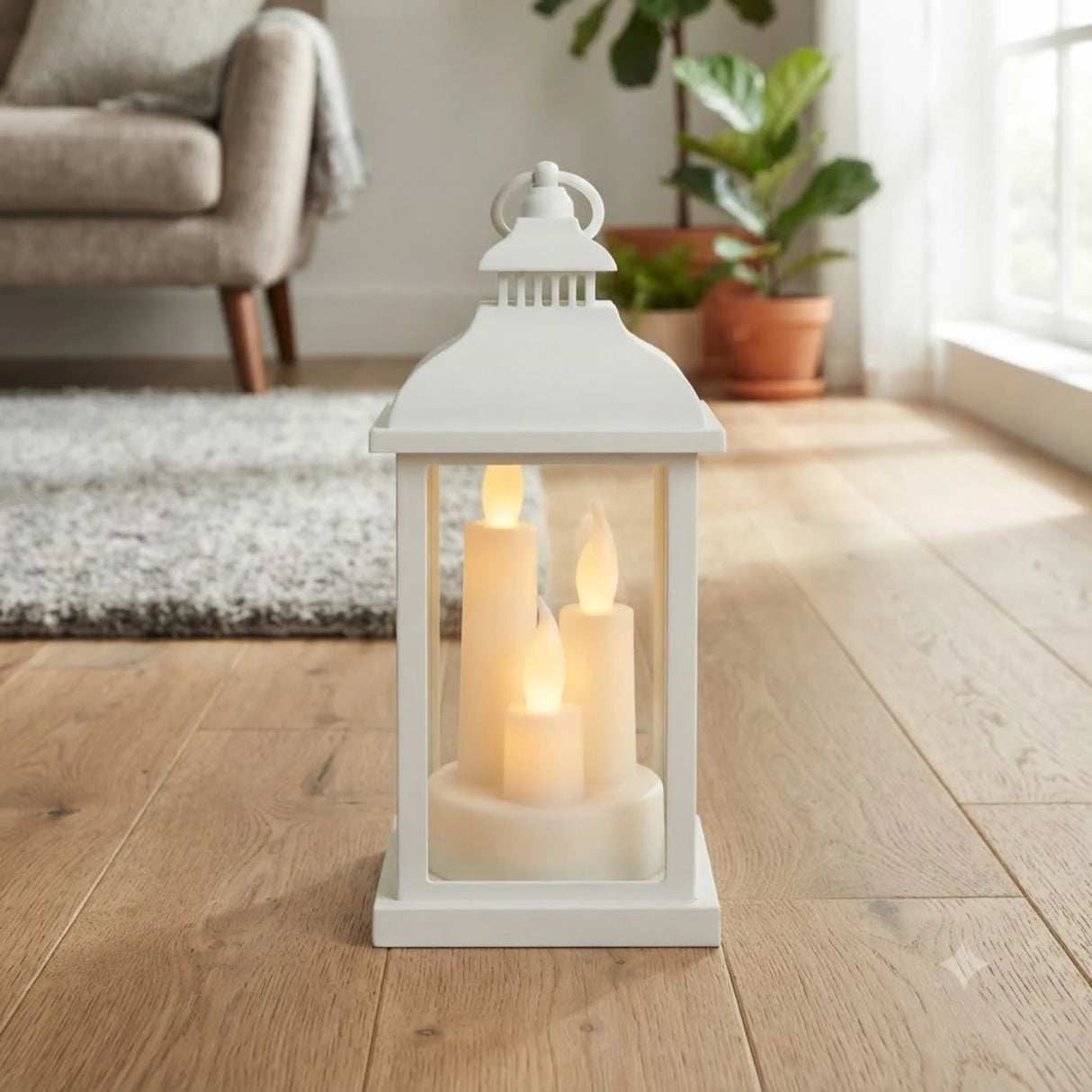 led lantern 3s plastic rectangular white 9.5"x4" china
