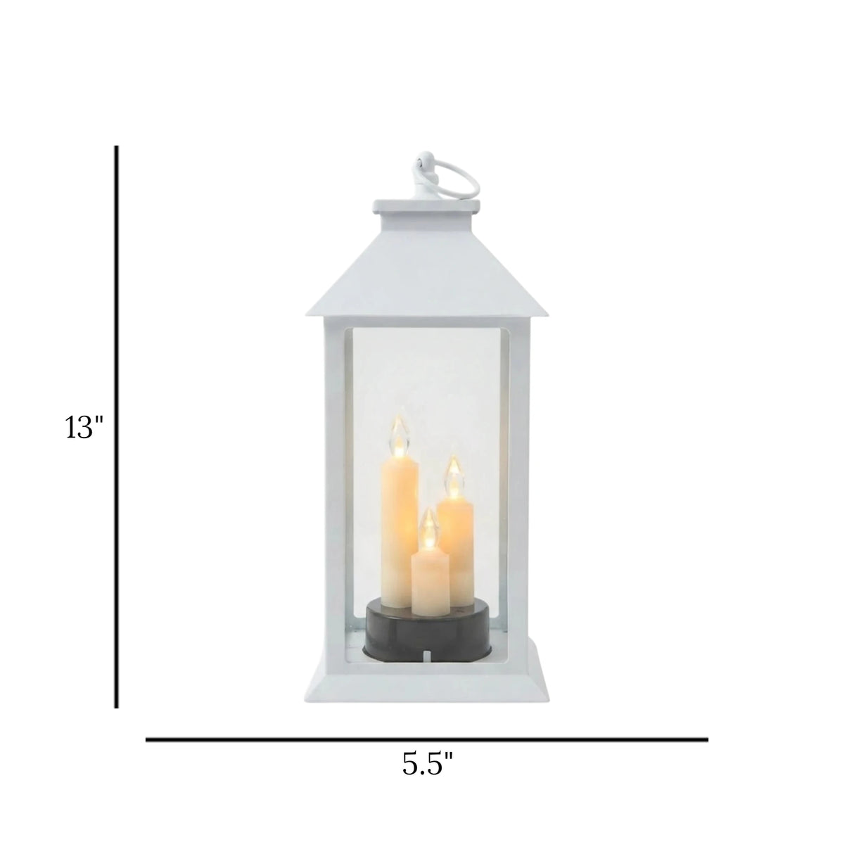 led lantern 3s plastic rectangular white 13"x5.5" china