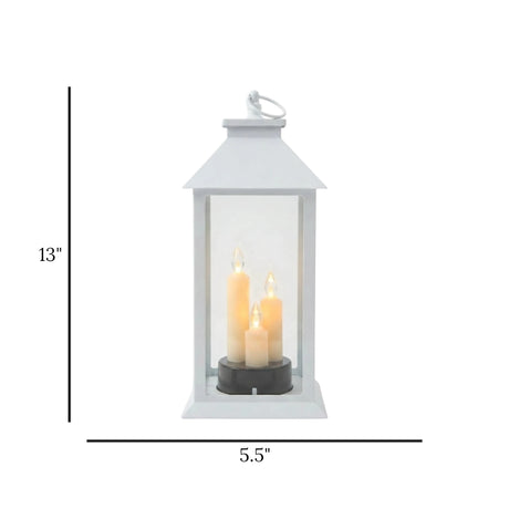 led lantern 3s plastic rectangular white 13"x5.5" china