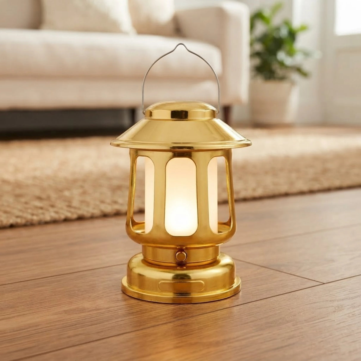 led lantern plastic dome golden 7"x3.5" china