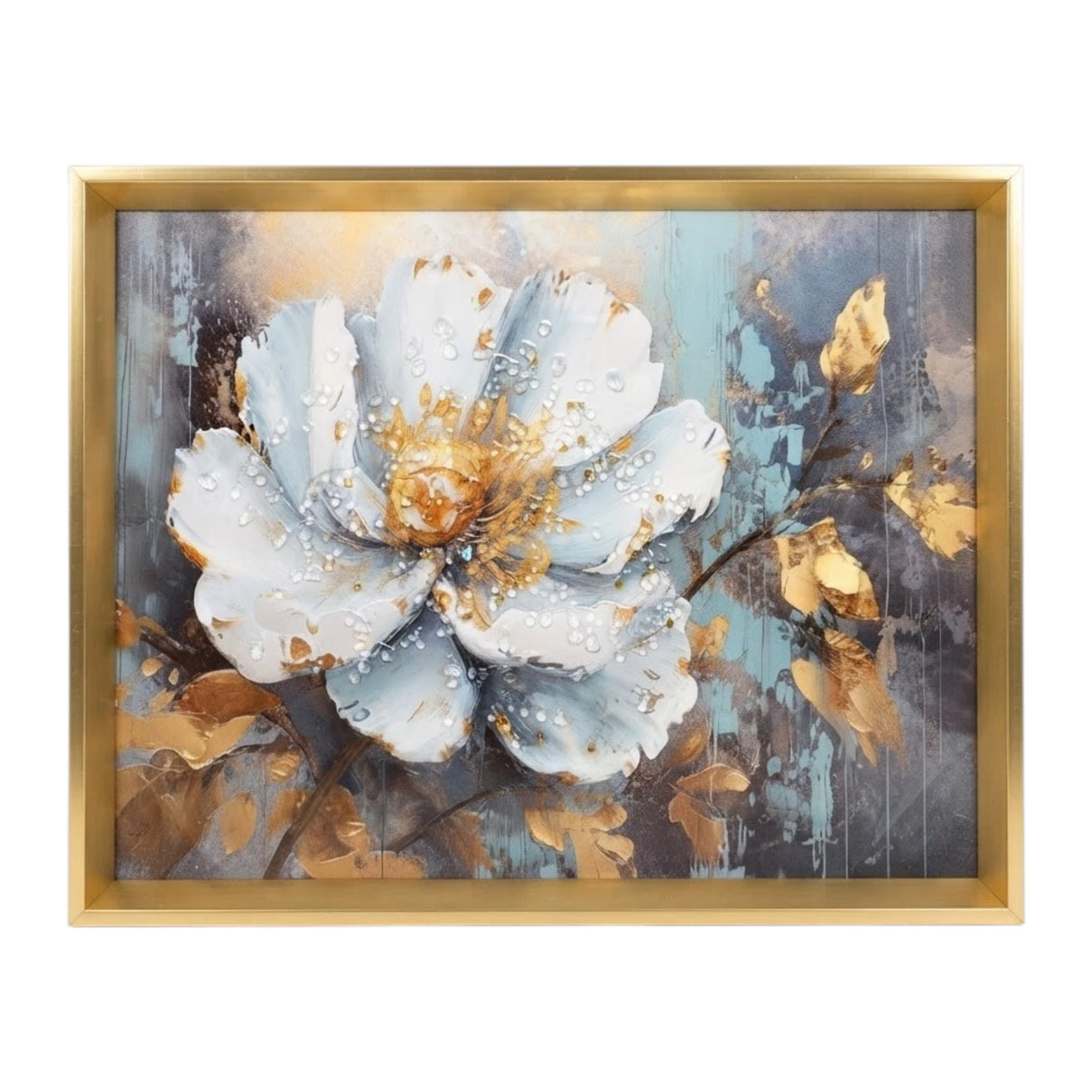 scenery frame crystal stone flower 16"x12" china