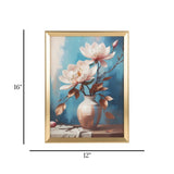 scenery frame crystal stone flower pot 16"x12" china