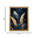 scenery frame crystal stone feather 16"x12" china