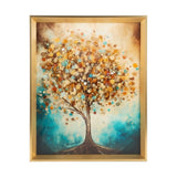 scenery frame crystal stone tree 16"x12" china