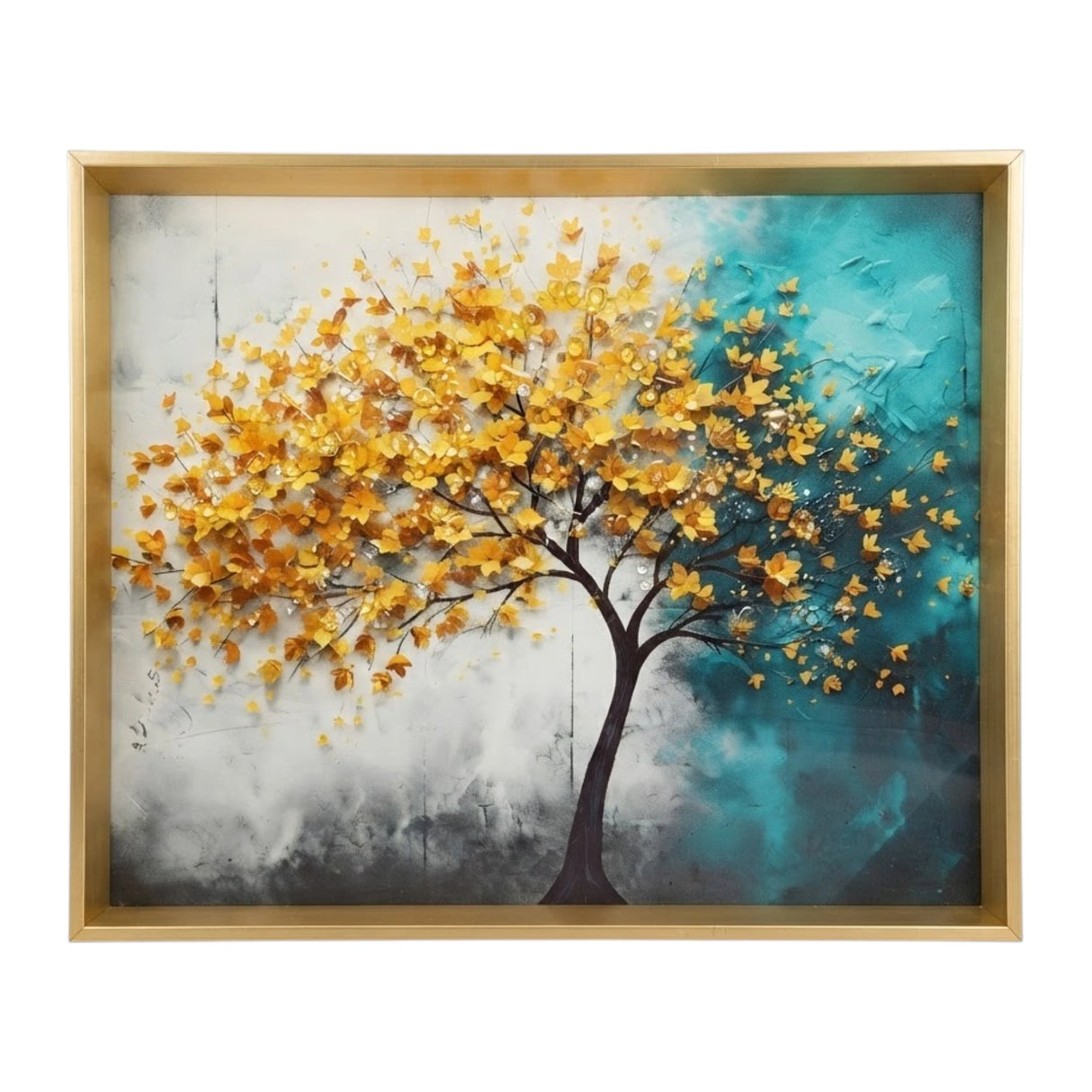scenery frame crystal stone tree 12"x16" china