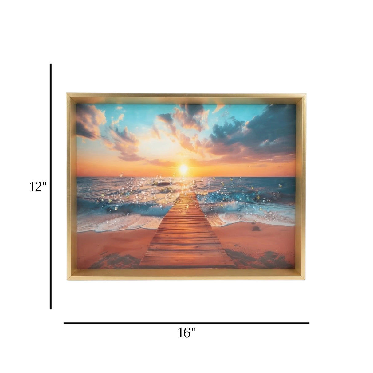 scenery frame crystal stone coastal landscape 12"x16" china