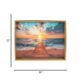 scenery frame crystal stone coastal landscape 12"x16" china
