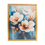 scenery frame crystal stone flowers 16"x12" china