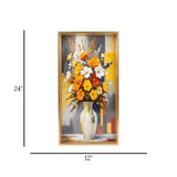 scenery frame crystal stone floral vase 24"x12" china