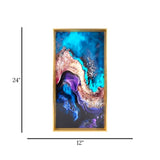 scenery frame crystal abstract painting blue & purple 24"x12" china