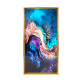 scenery frame crystal abstract painting blue & purple 24"x12" china