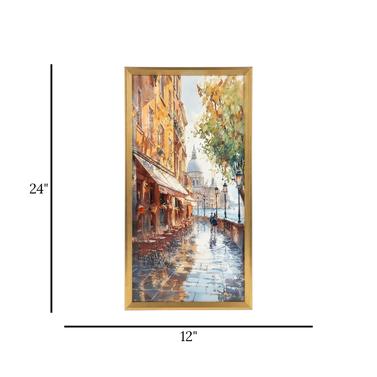 scenery frame crystal stone sunlit riverside italy 24"x12" china