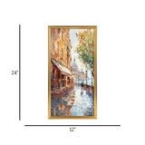 scenery frame crystal stone sunlit riverside italy 24"x12" china