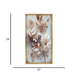 scenery frame crystal stone floral design 24"x12" china