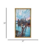 scenery frame crystal stone bridge 24"x12" china