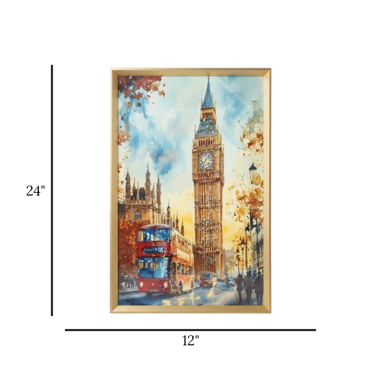scenery frame crystal stone london tower 24"x12" china