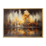 scenery frame crystal stone yellow tree 20"x28" china