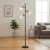 floor lamp metal & ceramic 3s holder black 65"x15" china