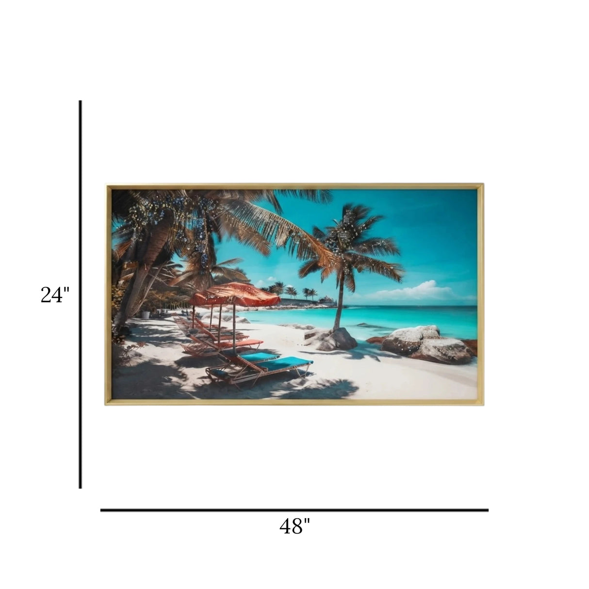 scenery frame crystal stone beach 24"x48" china