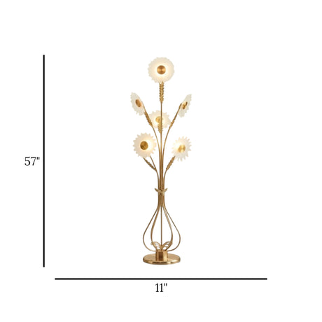 led metal floor lamp 5 sunburst 57''x11'' china