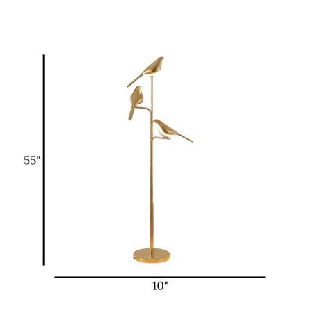 led metal floor lamp 3 sparrow golden 55"x10" china
