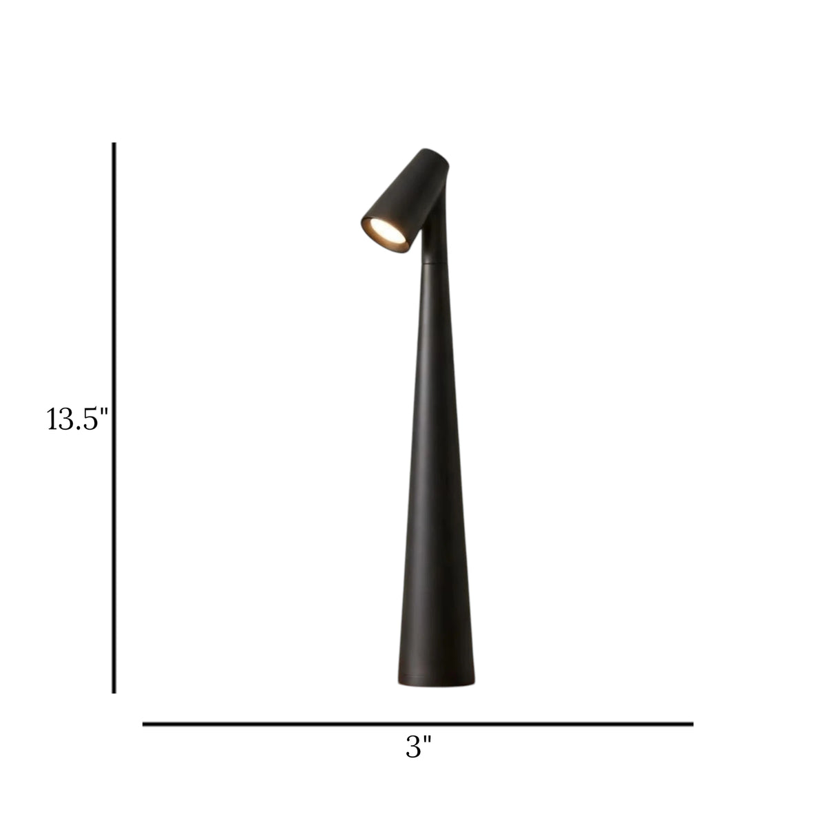 led study lamp rechargeable black cardinal cone 13.5"x3" china