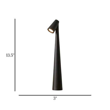 led study lamp rechargeable black cardinal cone 13.5"x3" china