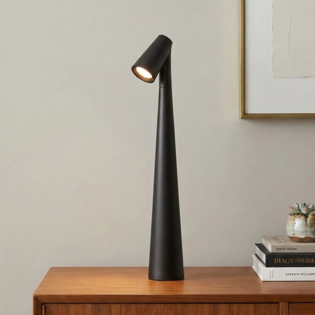 led study lamp rechargeable black cardinal cone 13.5"x3" china