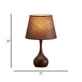 table lamp metal drop shape brown 18''x11'' china
