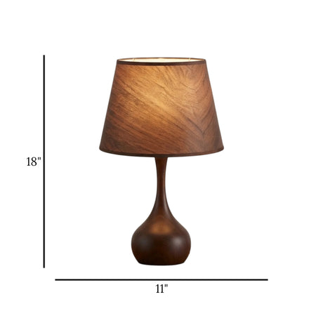 table lamp metal drop shape brown 18''x11'' china