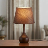 table lamp metal drop shape brown 18''x11'' china