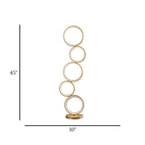 led metal floor lamp 5 circle golden 45"x10"china
