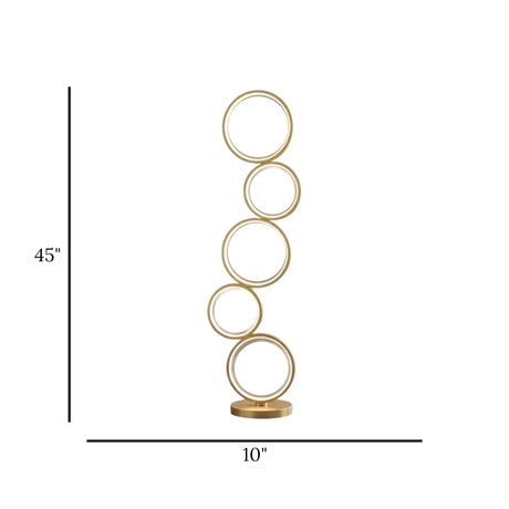 led metal floor lamp 5 circle golden 45"x10"china