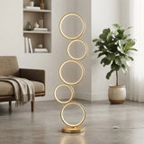 led metal floor lamp 5 circle golden 45"x10"china