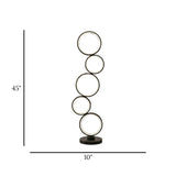 led metal floor lamp 5 circle black 45"x10"china