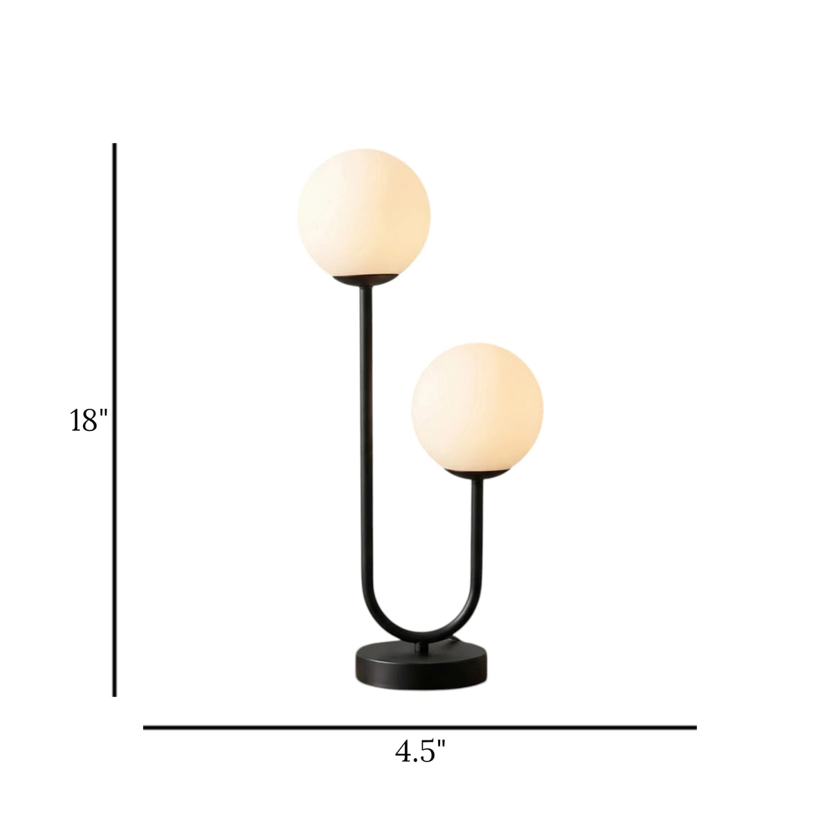 led metal table lamp 2 globe u shape large 18''x4.5'' china