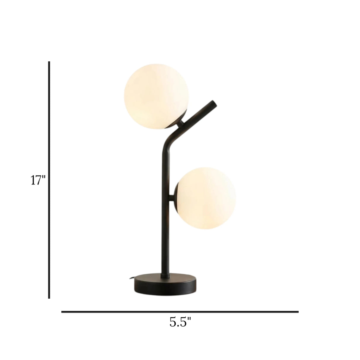 led metal table lamp 2 globe 17''x5.5'' china