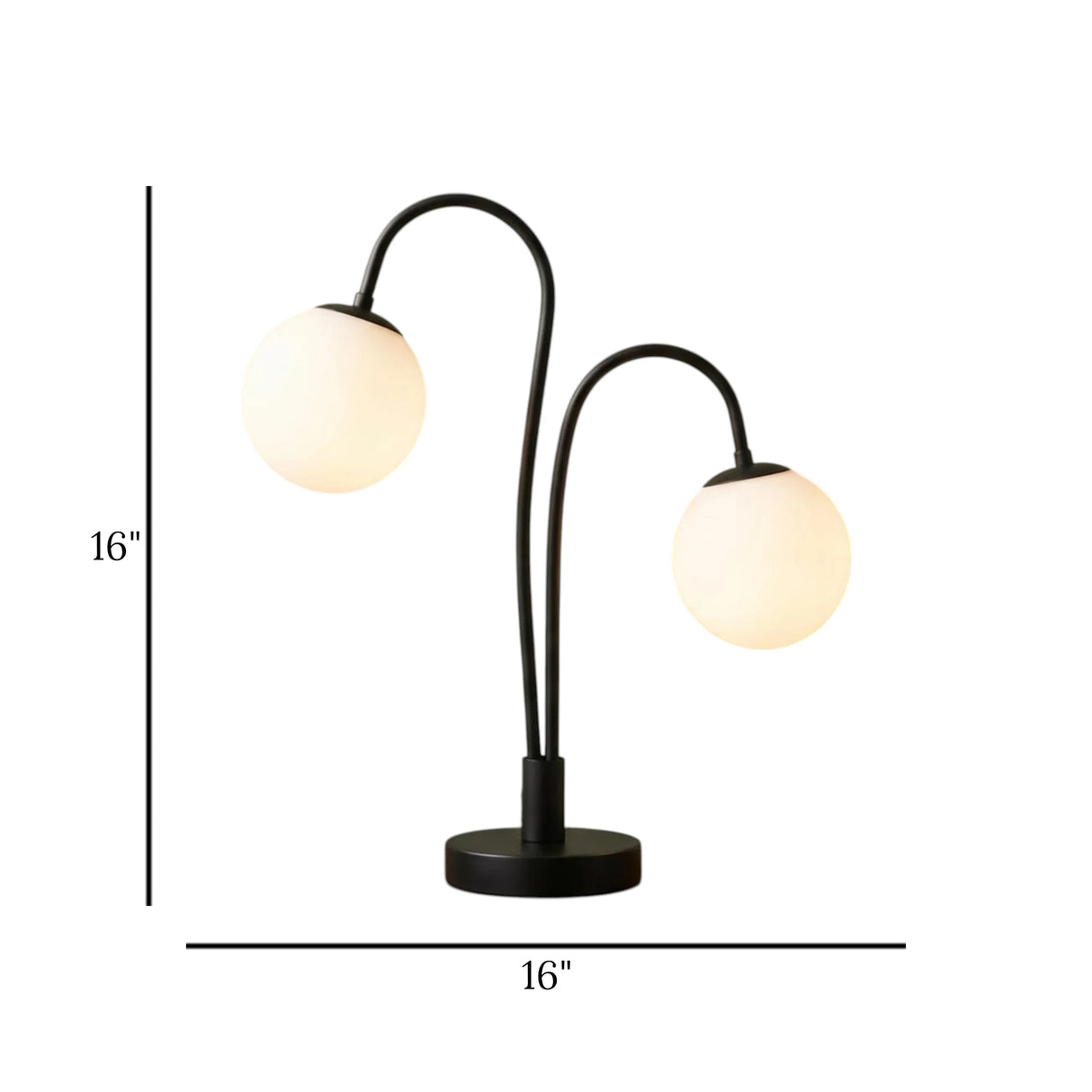 led metal table lamp 2 globe spherical 16''x16'' china