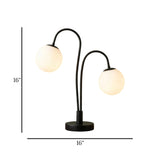 led metal table lamp 2 globe spherical 16''x16'' china