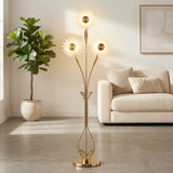 led metal floor lamp 3 sunburst 57''x10'' china