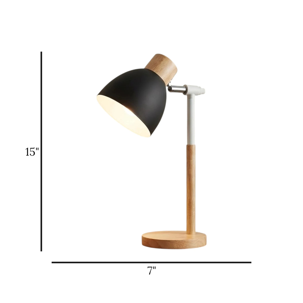 study lamp wooden base black 15''x7'' china