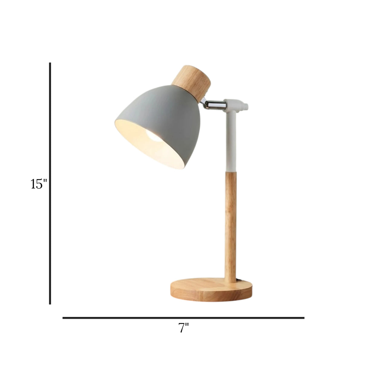 study lamp wooden base white 15''x7'' china