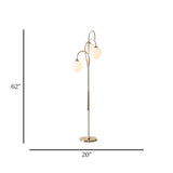 led floor lamp metal globe 3s golden 62"x20" china