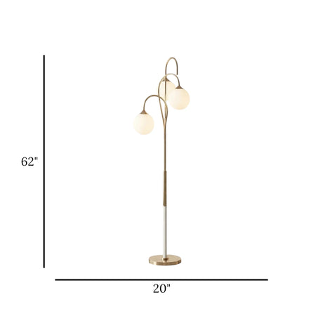 led floor lamp metal globe 3s golden 62"x20" china