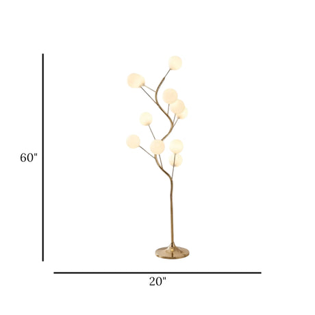 led floor lamp metal globe 11s golden 60"x22" china